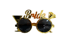 משקפיים מסיבת רווקות BRIDE - זהב 